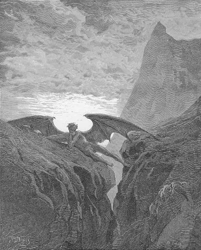 Plate no. 26 Book VI line 406 'Now Night her Course began..' Gustave Doré